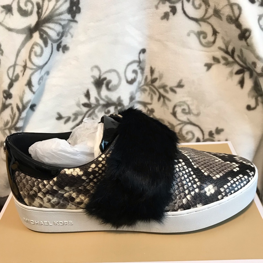 Maven Fur and Embossed Leather slip on sneaker